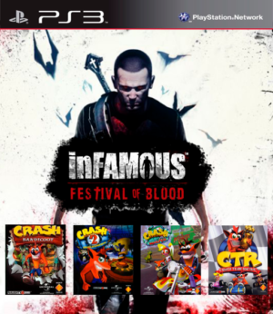 Crash Bandicoot 1, 2, 3 + Crash Team Racing + inFAMOUS Festival of Blood – PS3